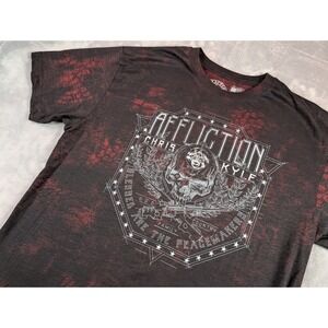 Affliction Chris Kyle Shirt Mens 2XL Black American Sniper Texas Legend Skull